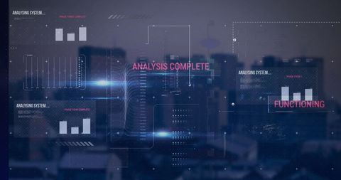 Futuristic Data Interface Over Modern Urban Cityscape - Download Free Stock Images Pikwizard.com