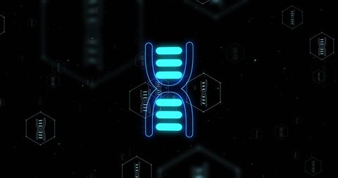 DNA Strand with Data Processing Elements in Digital Environment - Download Free Stock Images Pikwizard.com