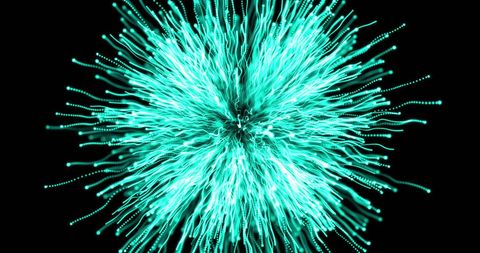 Glowing Green Light Burst on Dark Background