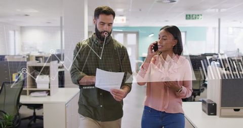 Financial Analysis in Modern Office Setting