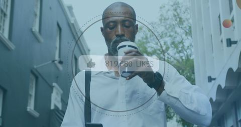 Businessman Interacting with Social Media Data Overlay - Download Free Stock Images Pikwizard.com