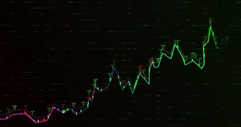 Colorful Digital Stock Market Graph Over Grid Background - Download Free Stock Images Pikwizard.com