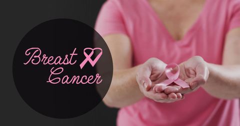 Breast Cancer Awareness with Pink Ribbon Emphasis