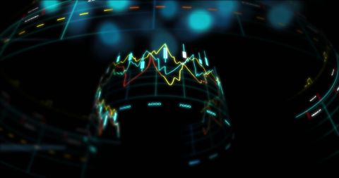 Abstract Financial Data Visualized on Rotating Digital Globe - Download Free Stock Images Pikwizard.com