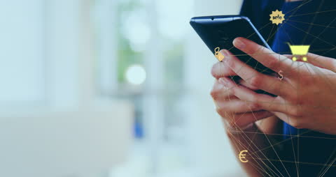 Businessman Utilizing Smartphone for Digital Networking