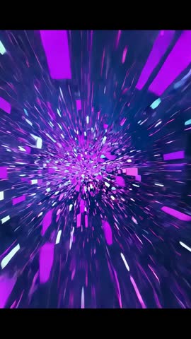 Bursting Neon Core Accelerating Outward Through Magenta Cyan Tunnel - Vertical Motion Loop