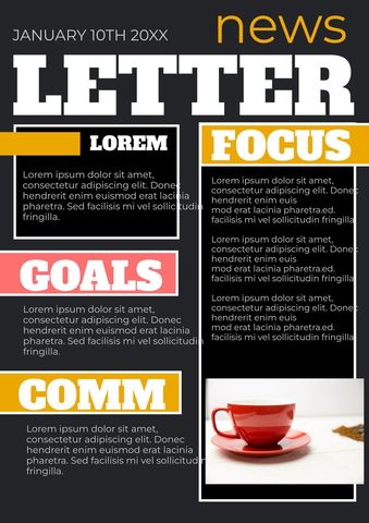 bold newsletter design with dynamic layout and colorful accents - Download Free Stock Templates Pikwizard.com