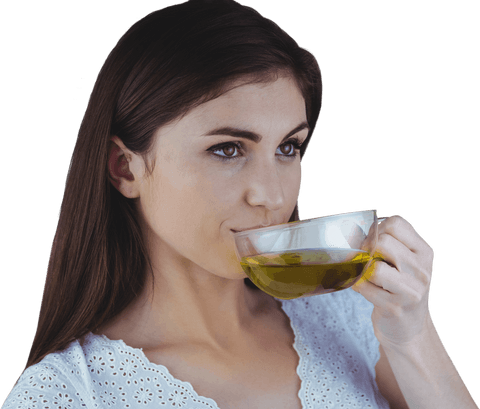 woman sipping transparent herbal tea captivating harmony - Download Free Stock Videos Pikwizard.com
