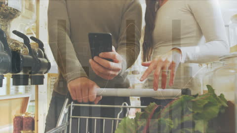 Shopping Cart with Financial Data Overlay