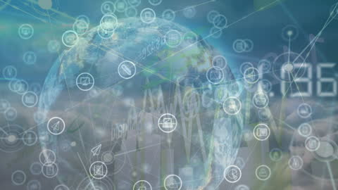 Digital Connection Network Over Globe Background