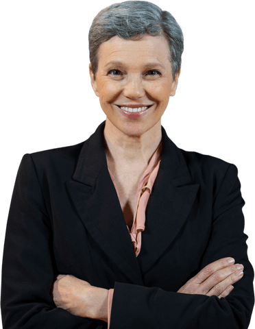 transparent portrait of smiling confident businesswoman crossing arms - Download Free Stock Videos Pikwizard.com