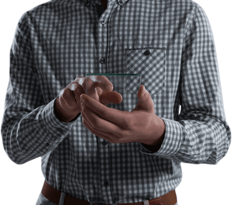Transparent Glass Phone in Hand of Casual Man - Download Free Stock Videos Pikwizard.com