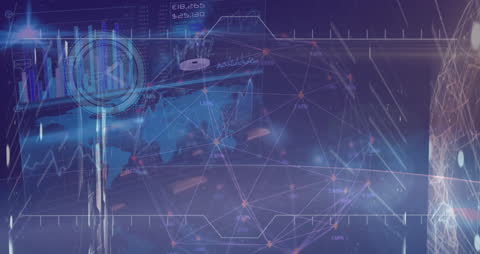 Globe and Data Animation with Technology Interface Elements