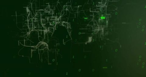 Futuristic Digital Network with Binary Data Highlights