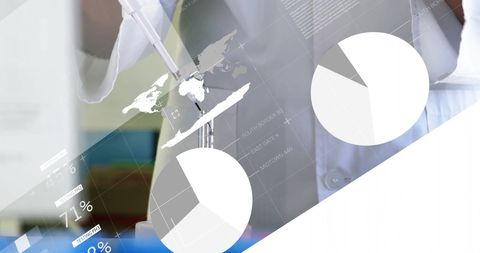 Financial and Scientific Data Concepts with Female Scientist