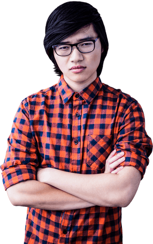 transparent serious hipster man in plaid shirt crossing arms - Download Free Stock Videos Pikwizard.com