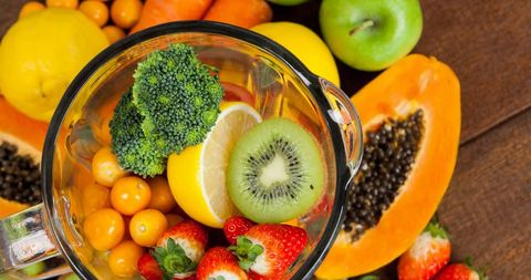 Vibrant Assortment of Fresh Fruits with Vegetables in Jug - Download Free Stock Images Pikwizard.com
