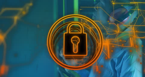 Cybersecurity Concept With Digital Overlay and IT Technician