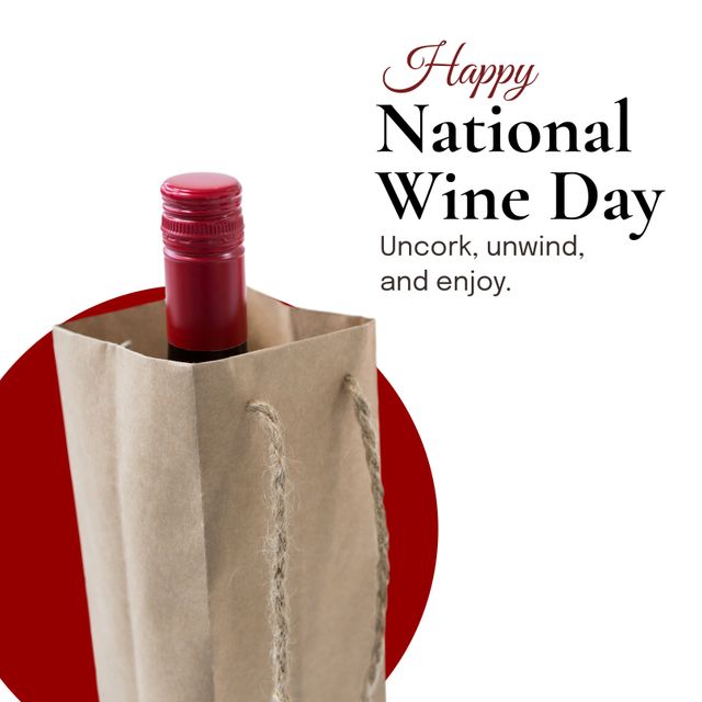 Celebrating National Wine Day with Wine Bottle in Paper Bag - Download Free Stock Templates Pikwizard.com