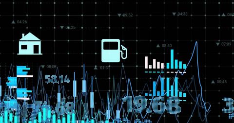 Dynamic Financial Data Analysis with Graphs and Icons - Download Free Stock Images Pikwizard.com