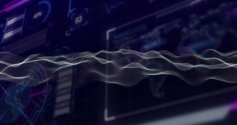 Digital Waveforms Overlaying Data and World Map - Download Free Stock Images Pikwizard.com