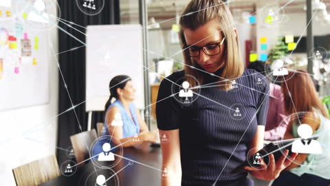 Businesswoman Using Digital Technology in Modern Office