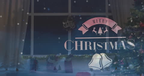 Cheerful Christmas Greeting Animation with Festive Holiday Elements