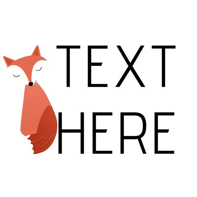 Minimalist Fox Illustration with Custom Text Space - Download Free Stock Templates Pikwizard.com