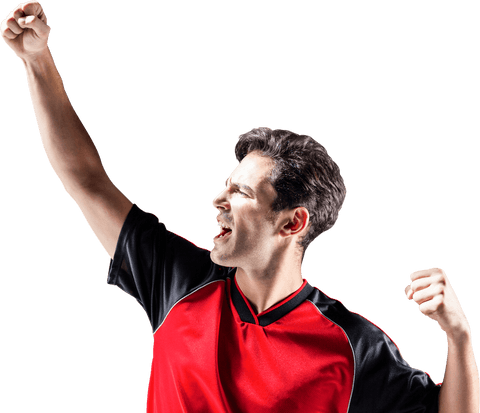 Transparent Excited Man Celebrating Victory