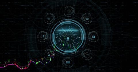 Futuristic Data Processing Interface with Global Security Network - Download Free Stock Images Pikwizard.com