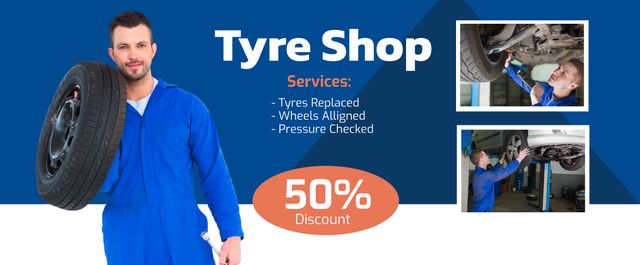 Professional Tire Shop Services Featuring Experienced Mechanic and Discounts - Download Free Stock Templates Pikwizard.com