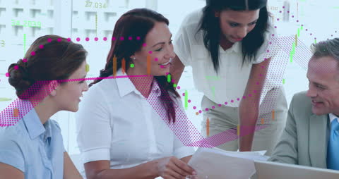 Diverse Team Analyzing Financial Data Mid-Discussion