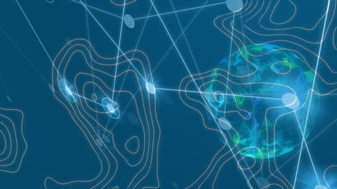 Abstract Global Network Room with Data Overlays