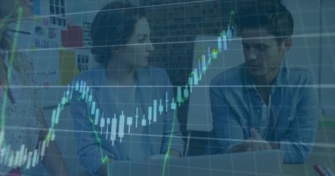 Financial Analysis and Strategy Meeting in Modern Office