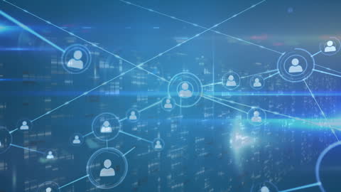 Abstract Digital Connections with Network Icons