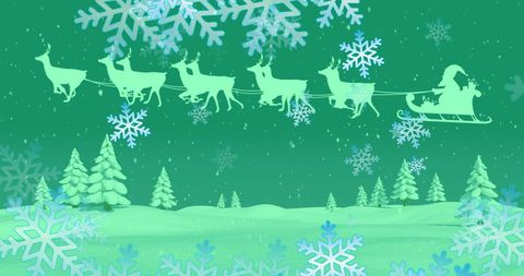 Santa Buckley Snowy Reindeer Sleigh Holiday Magic