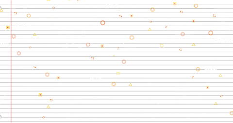 Colorful Geometric Shapes on Ruled Background Conveying Creativity