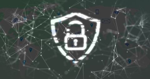 Glitch Shield with Padlock Protecting Global Network and Encrypted Data Connections