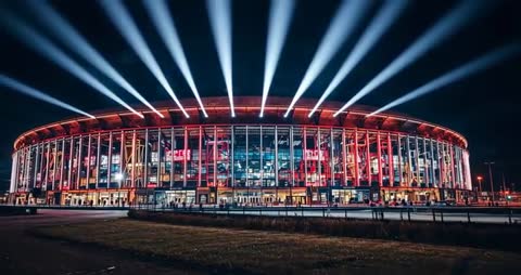 AI-Generated Stadium Showcase with Splendid Night Illumination