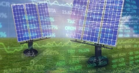 Solar Panels with Financial Data for Sustainable Energy Concepts - Download Free Stock Images Pikwizard.com