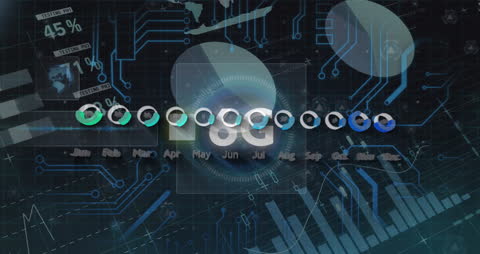 Futuristic 6G Data Processing Animation