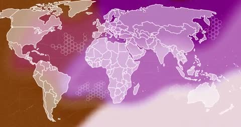 Abstract Global Network Map with Purple Gradient