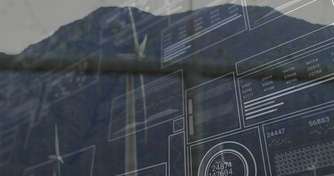 Digital Data Overlay on Wind Turbines in Mountainous Terrain