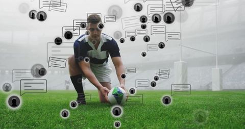 Rugby Player with Digital Communication Interface Concept