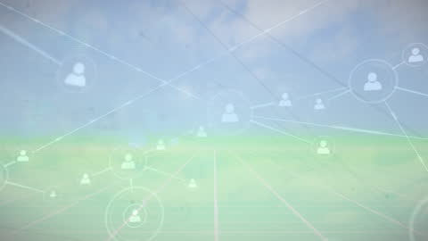 Digital Network Overlay with Cloud Background