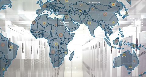 Global Data Processing and Technology Connectivity - Download Free Stock Images Pikwizard.com