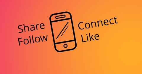 Social Media Engagement Concepts Over Gradient Background