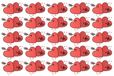 Transparent Red Hearts with Arrows in Repeating Pattern - Download Free Stock Videos Pikwizard.com