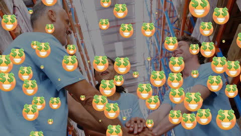 Volunteers Symbolizing Success with Dollar Sign Emojis