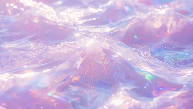 Iridescent Pastel Fluid Waves with Holographic Glow